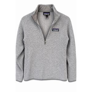 Patagonia Better Sweater 1/4 Zip Womens Small Gray Fleece Logo Outdoor